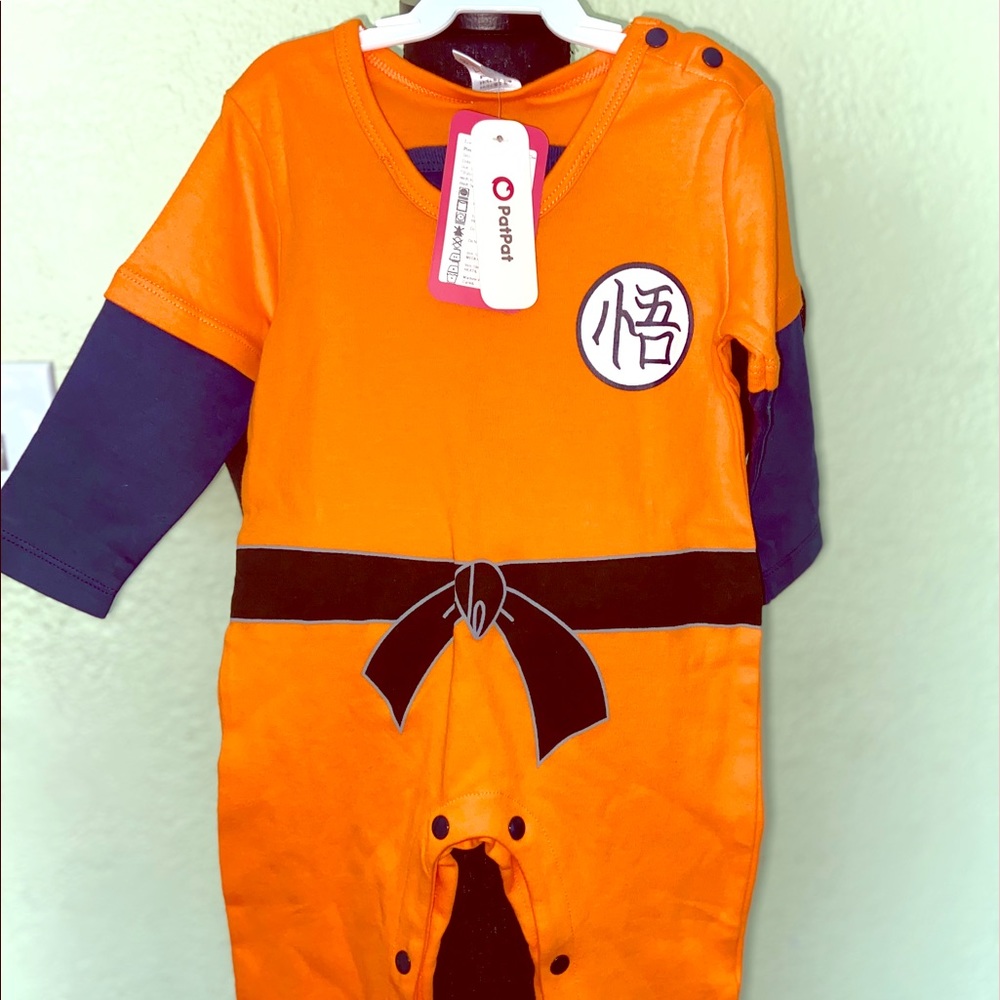 Long-sleeve Kungfu Style Orange One Piece for Baby